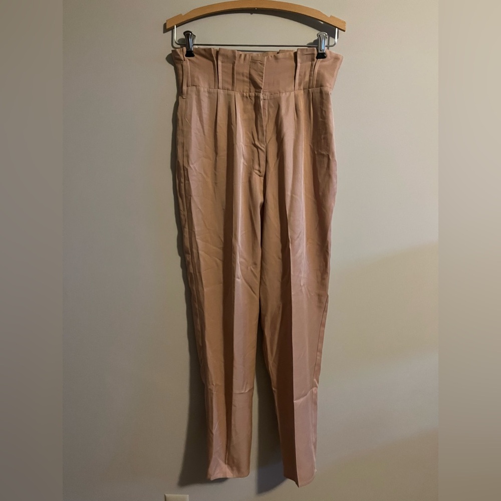 Tularosa Tan Flare High-Waisted Trousers Size Small